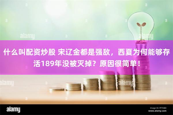 什么叫配资炒股 宋辽金都是强敌，西夏为何能够存活189年没被灭掉？原因很简单！