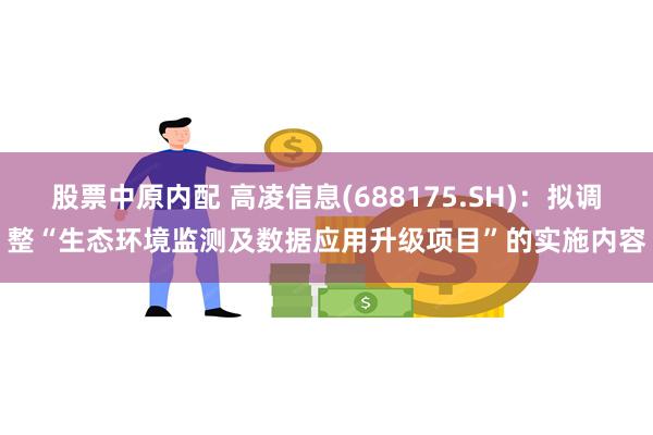 股票中原内配 高凌信息(688175.SH)：拟调整“生态环境监测及数据应用升级项目”的实施内容