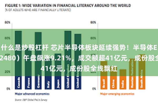 什么是炒股杠杆 芯片半导体板块延续强势！半导体ETF（512480）午盘飙涨9.21%，成交额超41亿元，成份股全线飘红