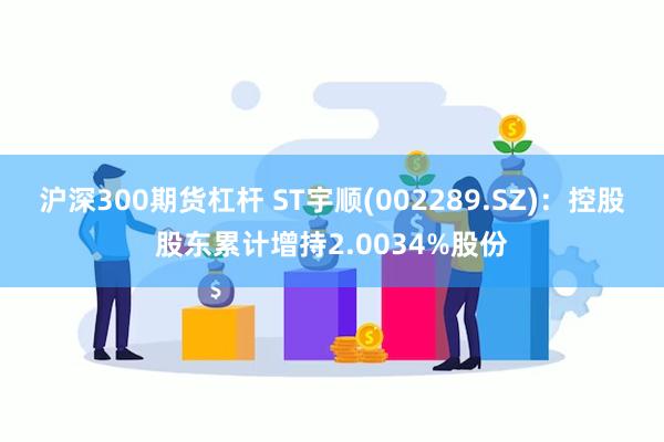 沪深300期货杠杆 ST宇顺(002289.SZ)：控股股东累计增持2.0034%股份