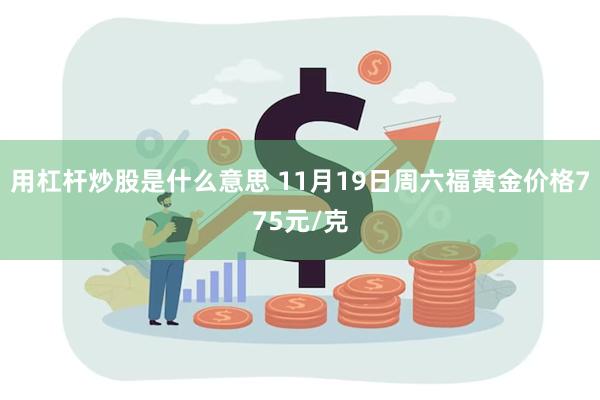 用杠杆炒股是什么意思 11月19日周六福黄金价格775元/克